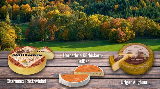 Drei Käsesorten in einem Bild, Käse der Woche von Grünland