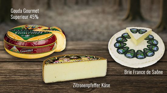 Drei Käsesorten in einem Bild, Käse der Woche von Grünland