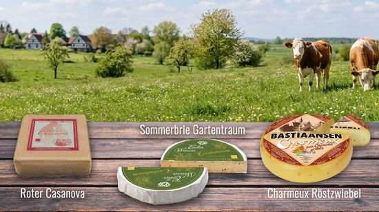 Drei Käsesorten in einem Bild, Käse der Woche von Grünland