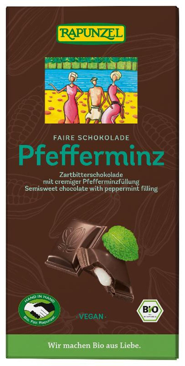 Produktfoto zu Zartbitter Schokolade mit Pfefferminz 100g