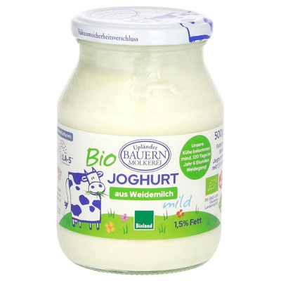 Produktfoto zu Naturjoghurt mild 1,5% (Glas)