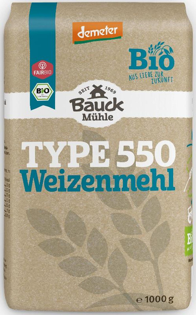 Produktfoto zu Weizenmehl Typ 550 (Bauck) 1000g