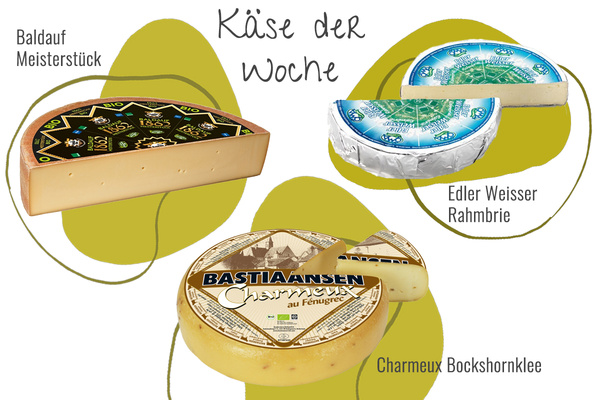 Drei Käsesorten aus der Abokiste in einem Bild