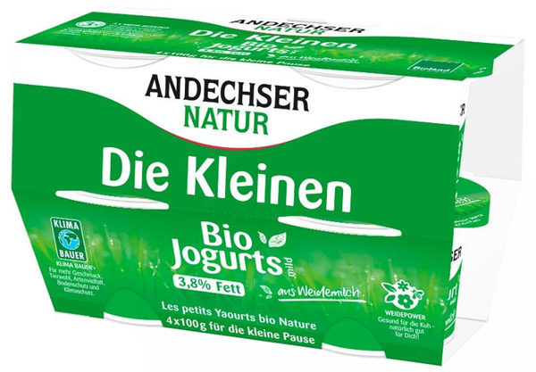 Produktfoto zu Die Kleinen Joghurts mild Natur, 3,8% (4 Becher)