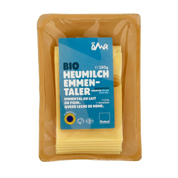 Produktfoto zu ÖMA Heumilch Emmentaler, Scheiben, 45% Bioland
