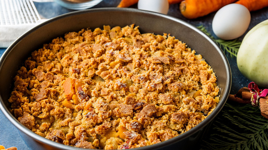 Rezeptbild für Apfelstreusel mit Möhrenteig