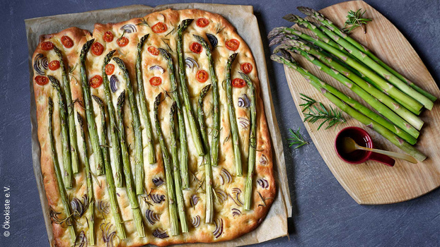 Rezeptbild für Spargel Focaccia