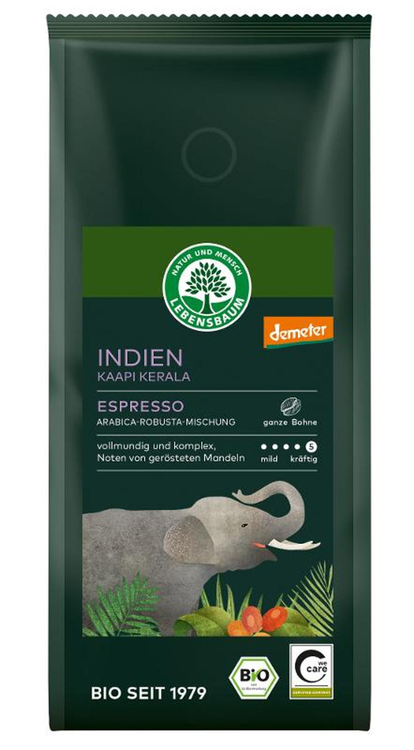 Produktfoto zu Kaapi Kerala Espresso, Bohne, Demeter 250g