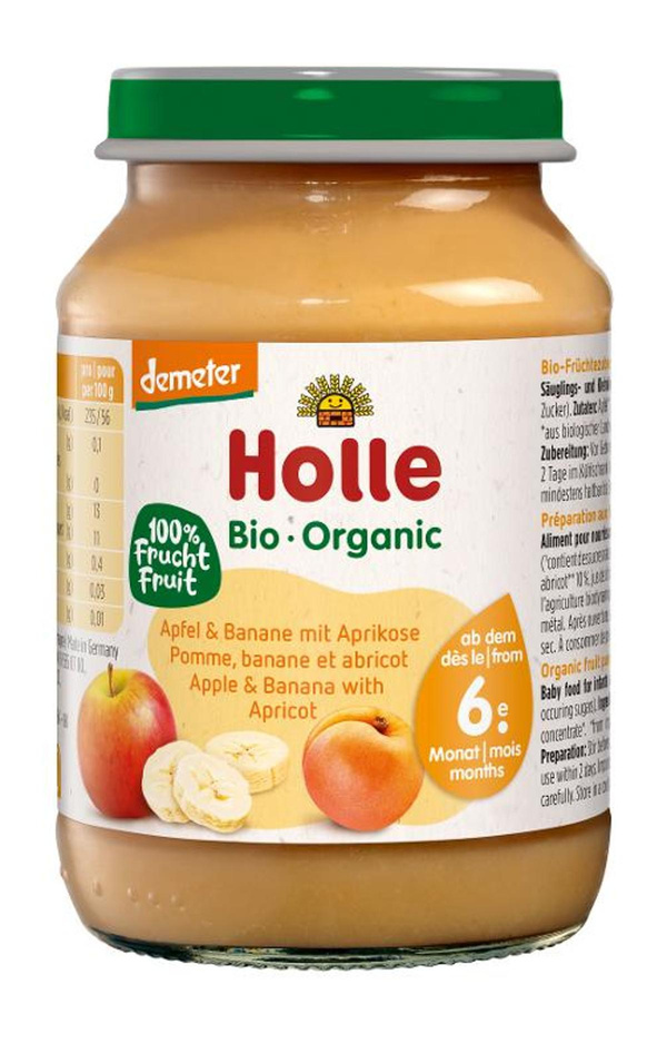 Produktfoto zu Apfel & Banane mit Aprikose (Holle) 190g
