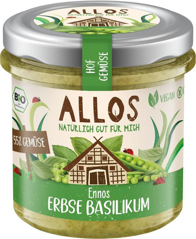 Produktfoto zu Hofgemüse Ennos Erbse Basilikum 135g