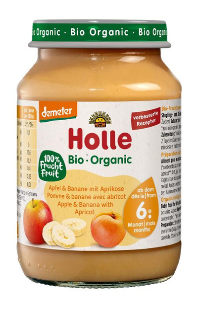 Produktfoto zu Apfel & Banane mit Aprikose (Holle) 190g