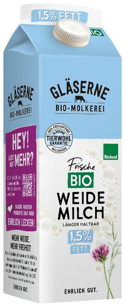 Produktfoto zu Weidemilch 1,5% - länger haltbar, im Karton 1l