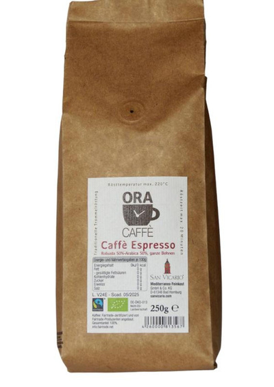 Produktfoto zu ORA Caffè FAIR TRADE Espressoröstung 250g
