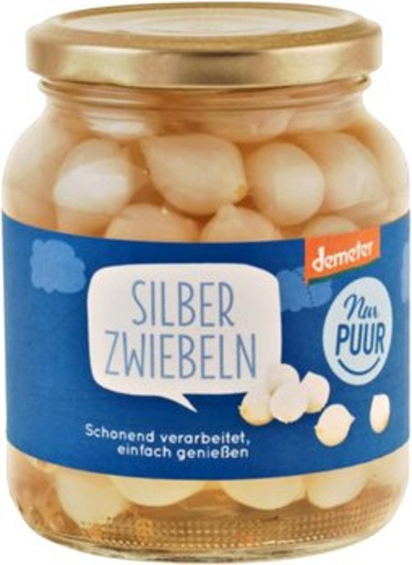 Produktfoto zu Silberzwiebeln süß sauer Demeter 340g