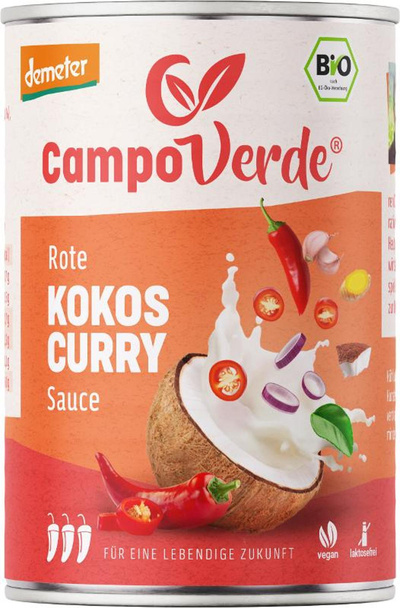 Produktfoto zu Rote Kokos-Curry-Sauce, Demeter 400ml