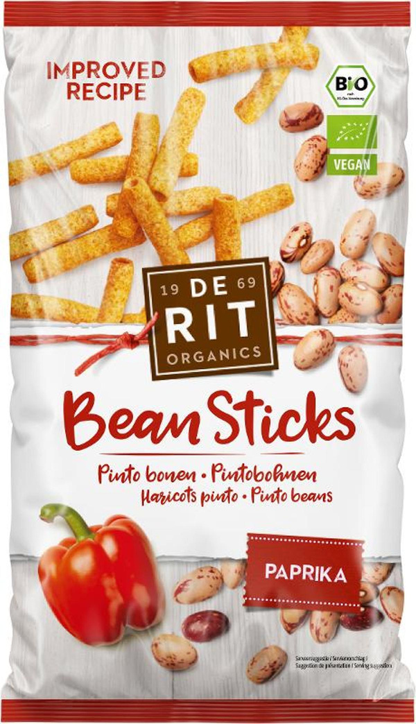 Produktfoto zu Bean Sticks Pinto Bohnen, mit Paprika 75g