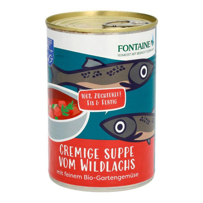 Produktfoto zu Cremige Wildlachs-Suppe, mit feinem Gartengemüse