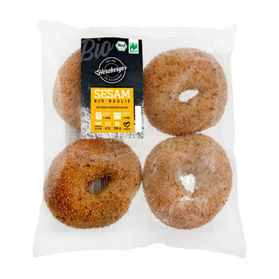 Produktfoto zu Baglie Sesam Bagel(4er Beutel Aufbackware)380g