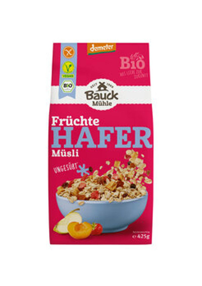 Produktfoto zu Hafer Müsli Früchte, ungesüßt, glutenfrei, Demeter