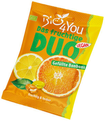 Produktfoto zu Das fruchtige Duo, gefüllte Bonbons Orange&Zitrone 75g