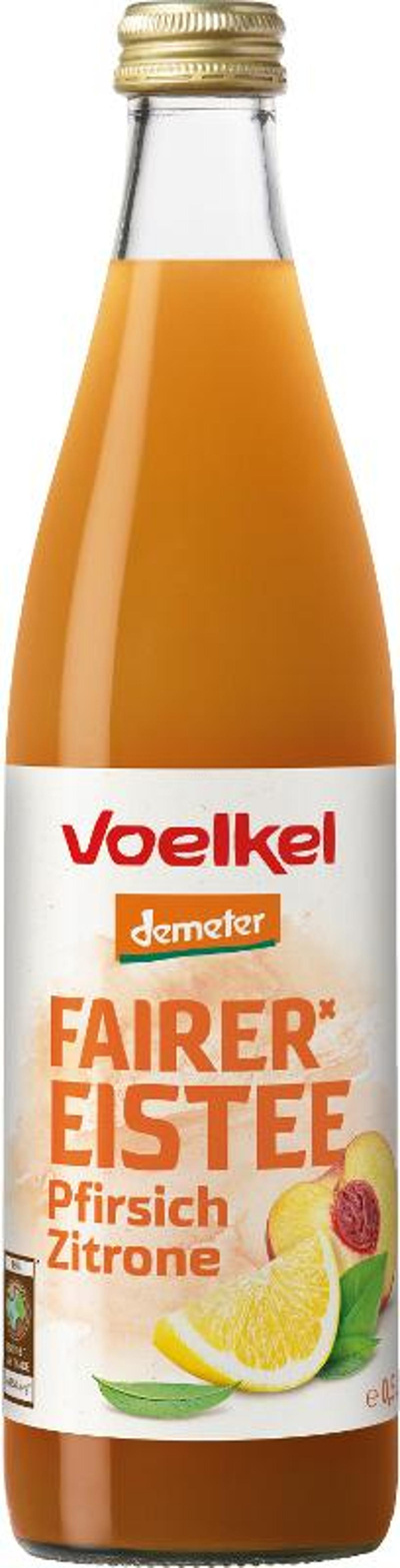 Produktfoto zu Fairer Eistee Pfirsich Zitrone, Demeter 0,5l