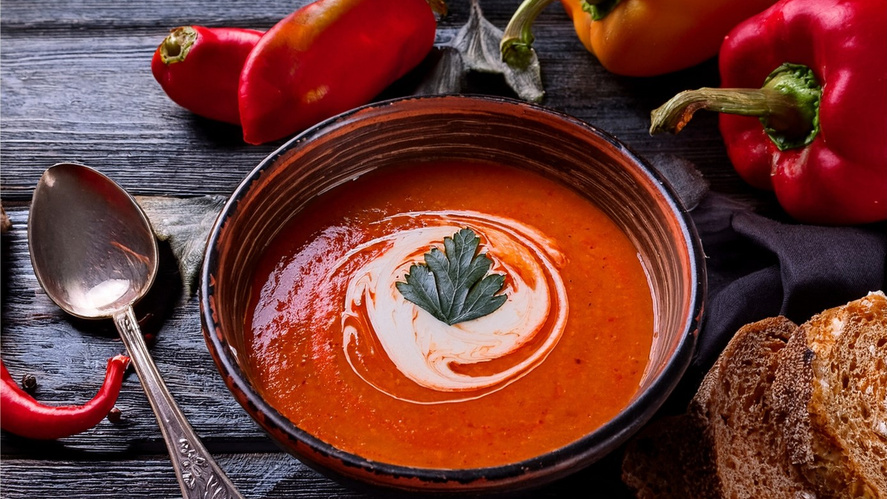 Rezeptbild für Rote-Linsen-Paprika-Suppe