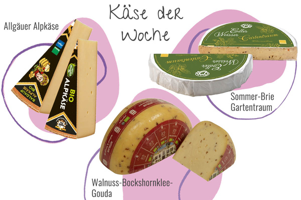 Drei Käsesorten aus der Abokiste in einem Bild