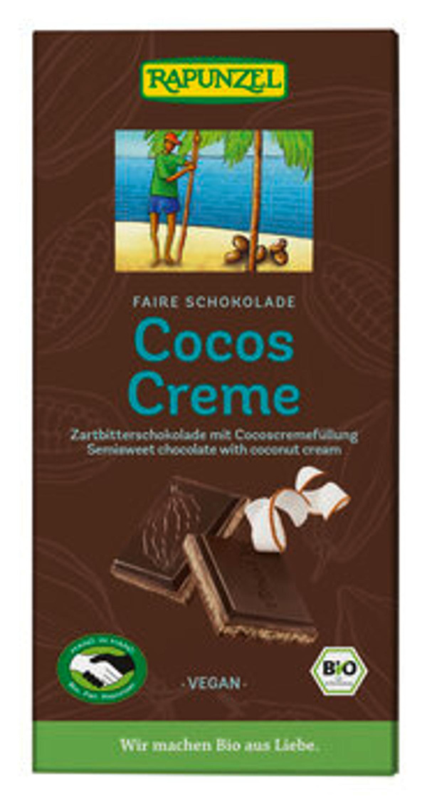 Produktfoto zu Cocos Creme Zartbitter Schokolade 100g vegan