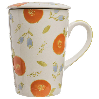 Produktfoto zu Tasse mit Teesieb Vintage orange