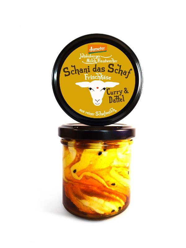 Produktfoto zu Schaffrischkäse 'Schani das Schaf', Curry & Dattel