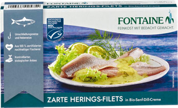 Produktfoto zu Heringfilets in Senf Dill Creme