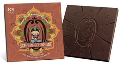 Produktfoto zu Schokolade Schoko Schamane Haselnuss 50%
