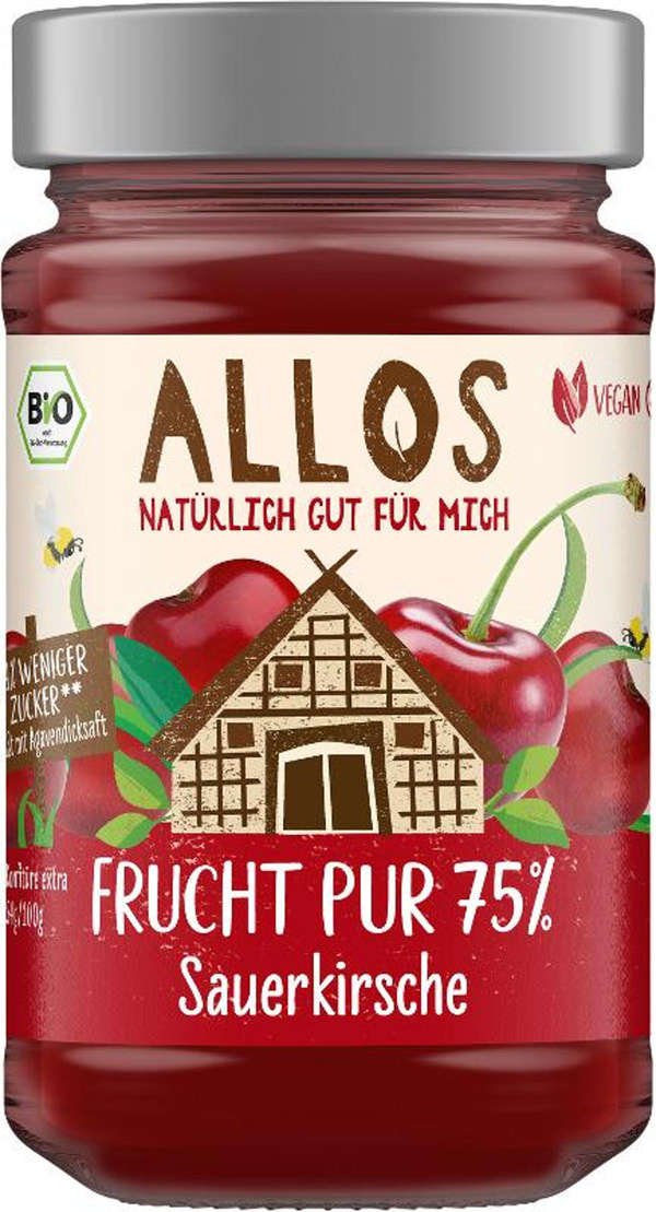 Produktfoto zu Frucht Pur Sauerkirsche 75 % Frucht 250g