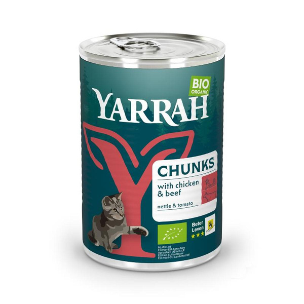 Produktfoto zu Katzenfutter Dose Bröckchen Huhn & Rind 12x405g