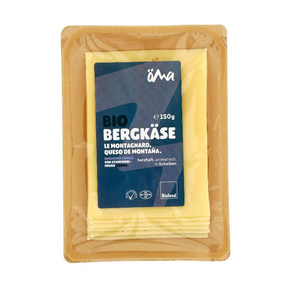 Produktfoto zu ÖMA Bergkäse, Scheiben 45% Bioland