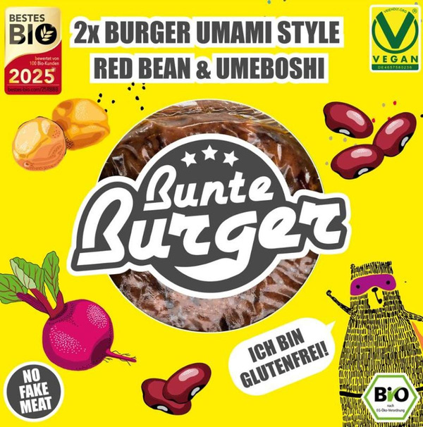Produktfoto zu Veganer Burger Bratling - Red Bean Umami Style
