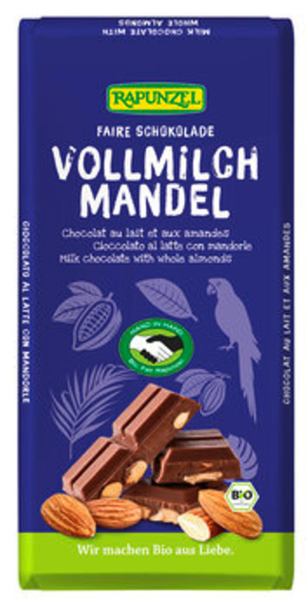 Produktfoto zu Vollmilch Schokolade mit ganzen Mandeln