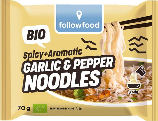 Produktfoto zu Garlic&Pepper Noodles, Instant Weizen-Mie-Nudeln