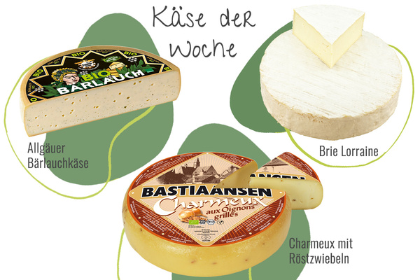 Drei Käsesorten in einem Bild