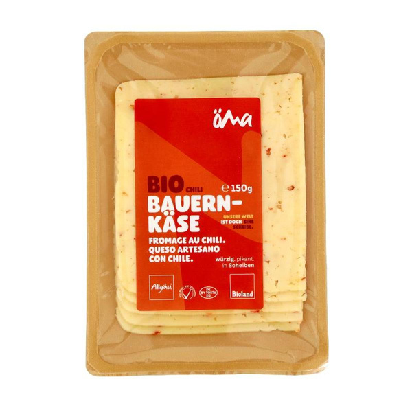 Produktfoto zu ÖMA Bauernkäse Chili, Scheiben, 50% Bioland