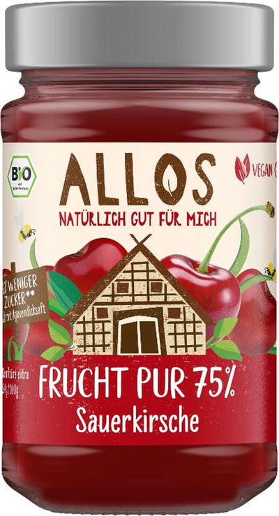 Produktfoto zu Frucht Pur Sauerkirsche 75 % Frucht 250g