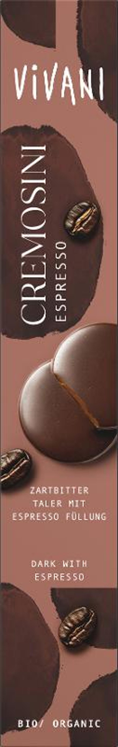 Produktfoto zu Cremosini Espresso, Zartbitter Schoko Taler 100g