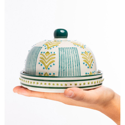 Produktfoto zu Käseglocke Oriental blau_grün