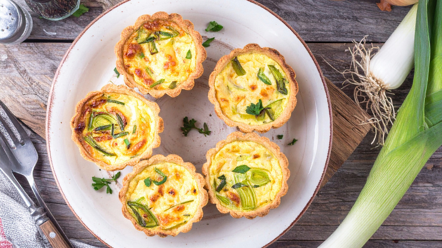 Rezeptbild für Lauch und Gouda Mini-Quiches