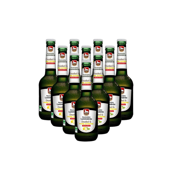 Produktfoto zu Lammsbräu Dunkel & Pure Zitrone Alkoholfrei Kiste 10 x 0,33l