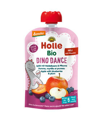 Produktfoto zu Pouchy Dino Dance Apfel Heidelbeere Pflaume