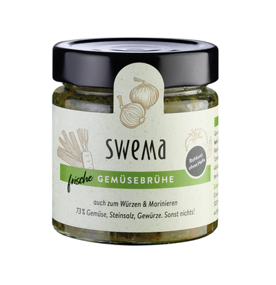 Produktfoto zu 'frische' Gemüsebrühe SweMa Rohkost, ohne Hefe (Glas) 210g