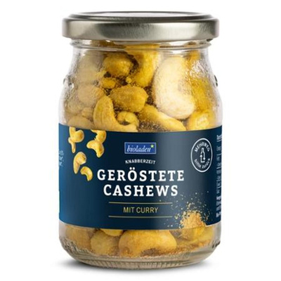 Produktfoto zu b*Cashews geröstet Curry im Pfandglas