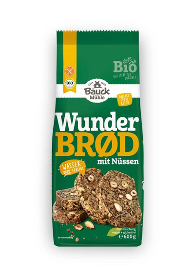 Produktfoto zu Wunderbrot mit Nüssen, Backmischung, glutenfrei 600g