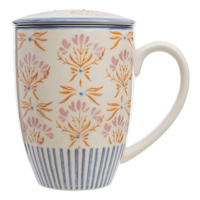 Produktfoto zu Tasse mit Teesieb floral orange